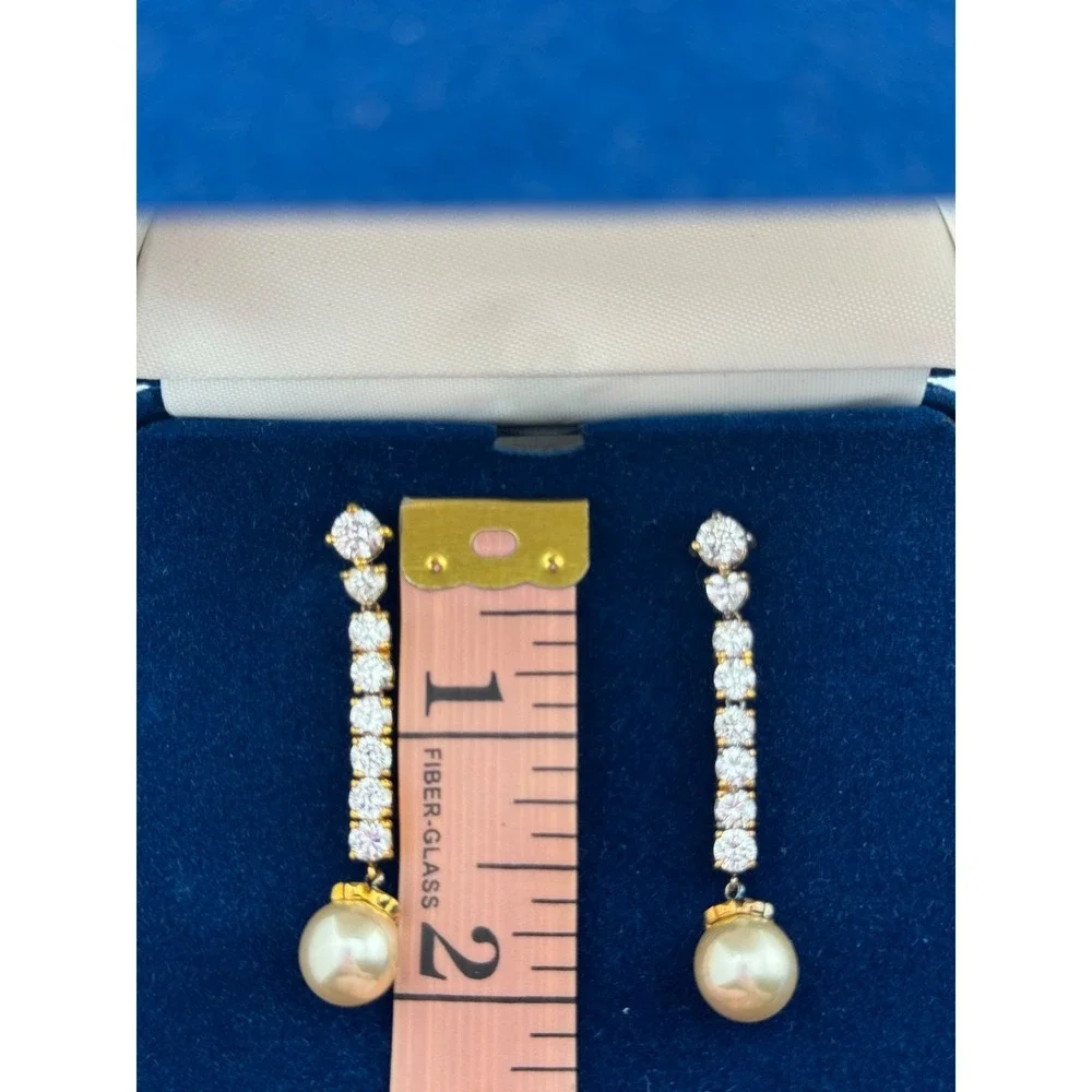 Camrose & Kross Jacqueline Kennedy JBK Sterling Silver‎ Faux Pearl Earrings